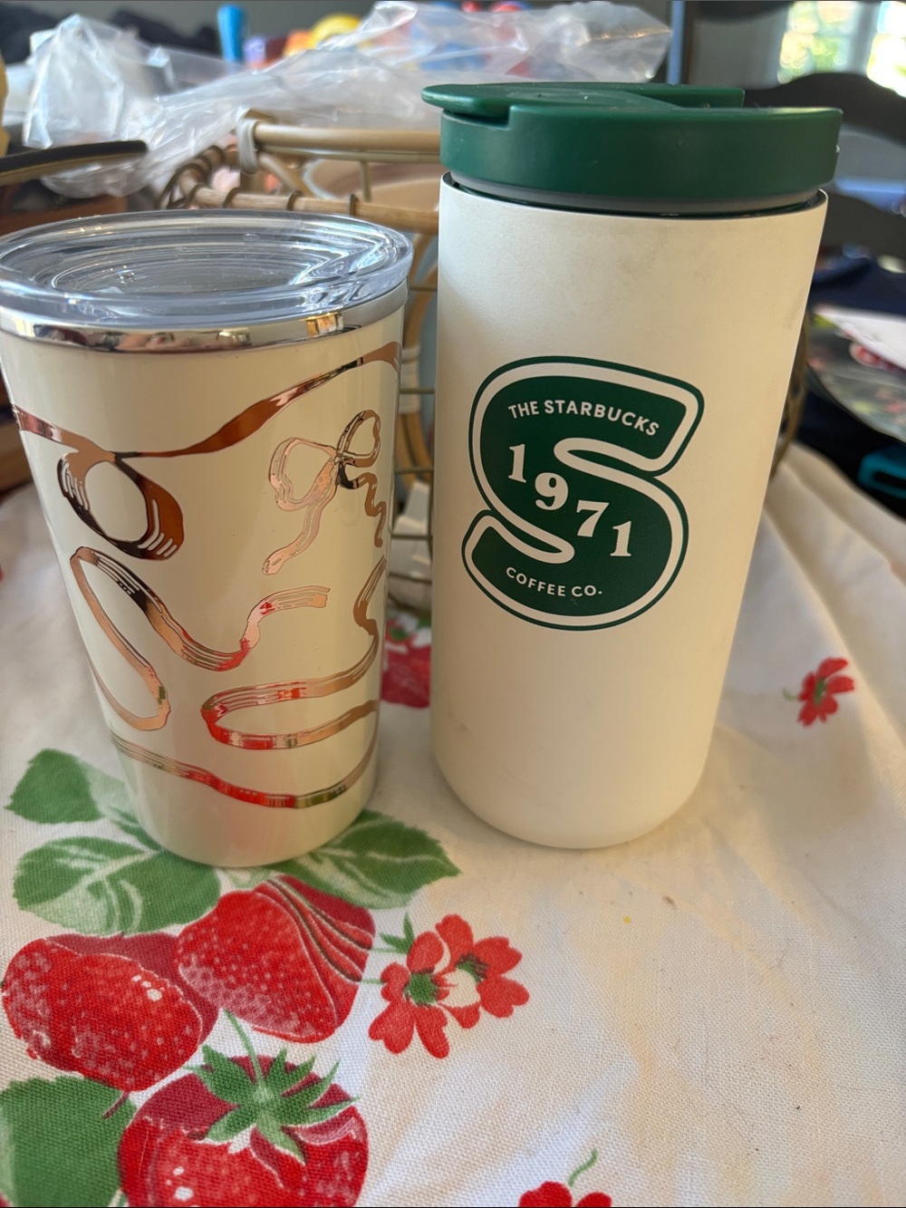 2 Starbucks 12oz Travel Mugs